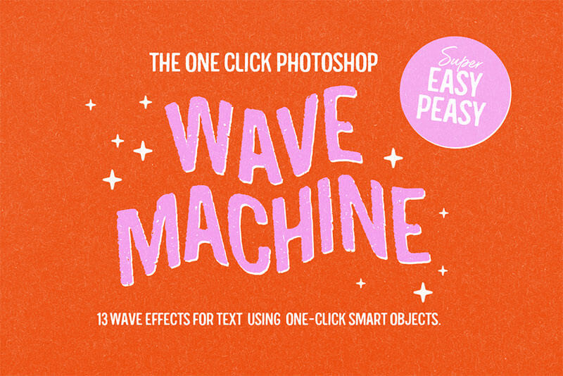 今週のみ無料 フォトショップで文字をアーチ 波型に変形できるthe Wave Machine Photoshopvip