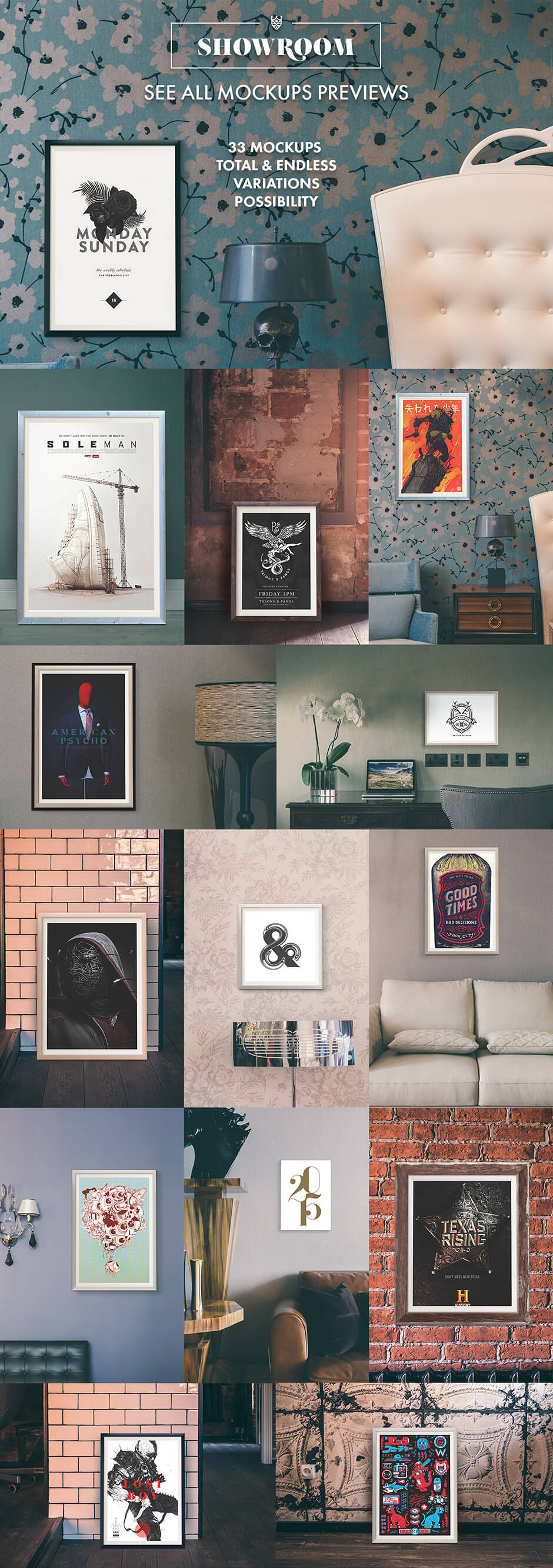 Showroom - Frames Mockups