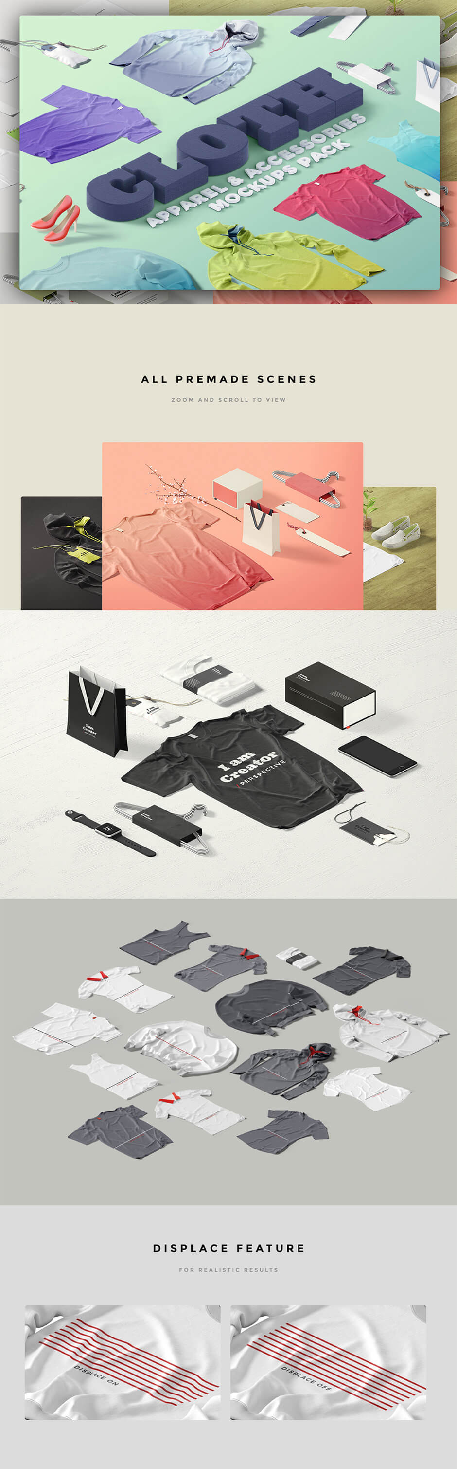 Cloth, Apparel & Accessories Mockups