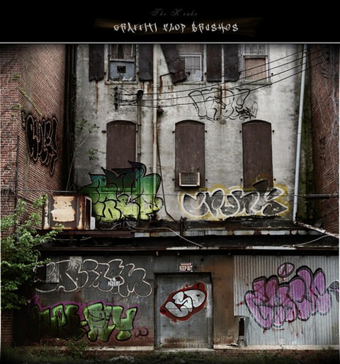 ボタンひとつでグラフィティが描ける超便利無料ブラシセット Graffiti Flop Brush Photoshopvip