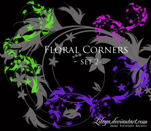 Floral_Corners___set_2_by_Lileya