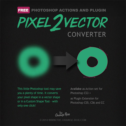 Photoshop Actions and Plugin Pixel2Vector Converter - Orange Box