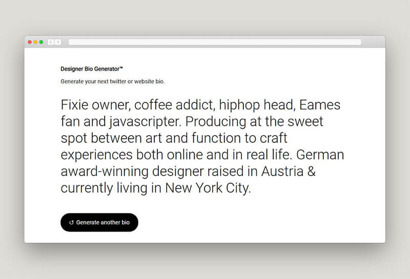 designer-bio-generator