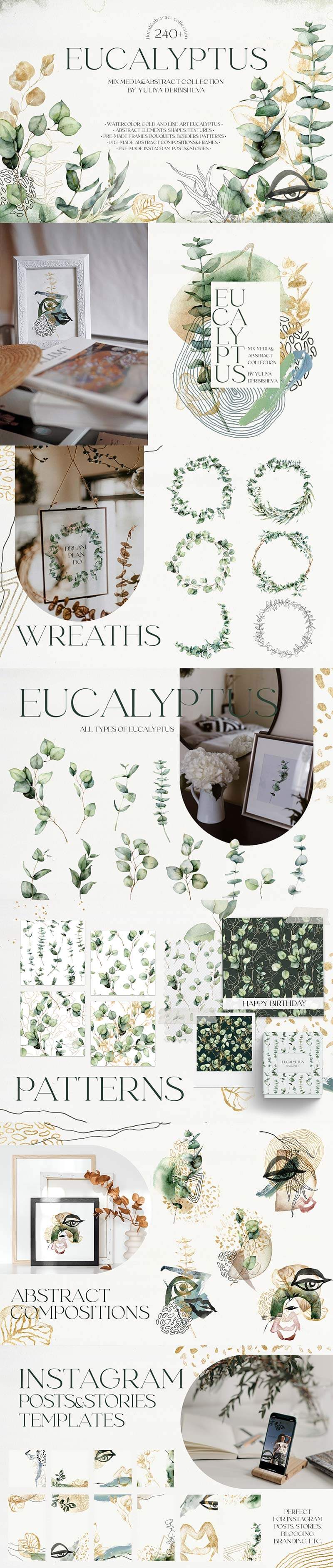 Eucalyptus-Watercolor-Abstract-Collection-Greenery-Eucalyptus-Clipart-1