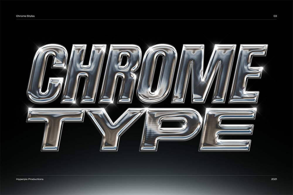Chrome Text Styles Bundle素材の画像