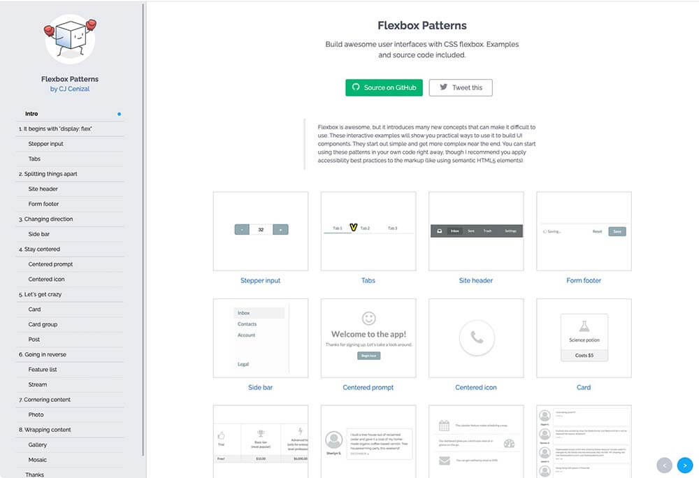 Flexbox Patternsのトップ画像