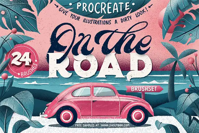 on the road procreate brush set