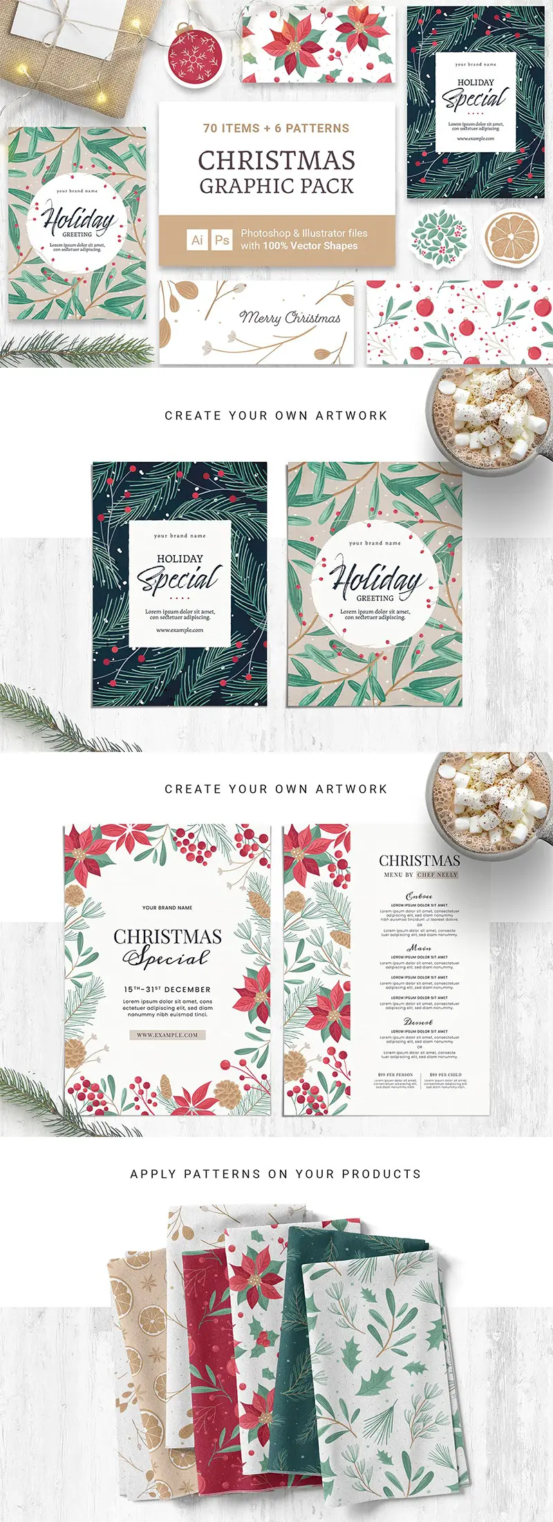 Christmas Clipart & Festive Vector Graphics Pack