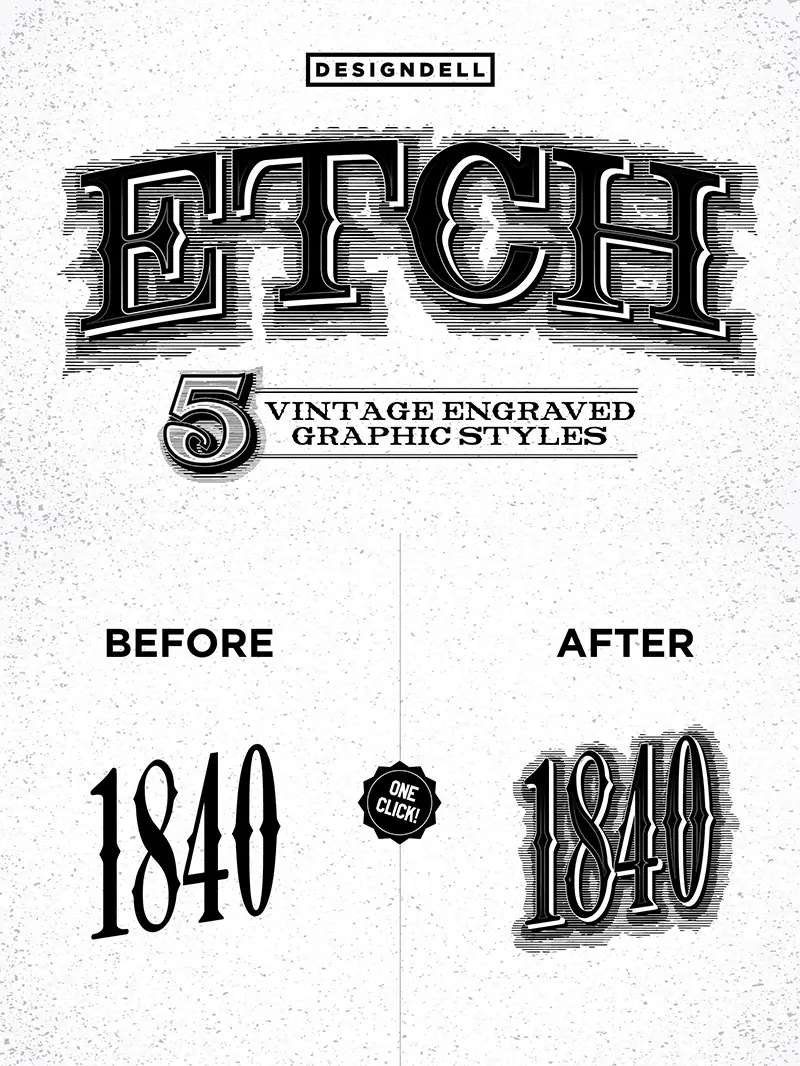 etch vintage graphic styles display images