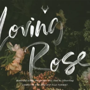 loving rose svg watercolor font