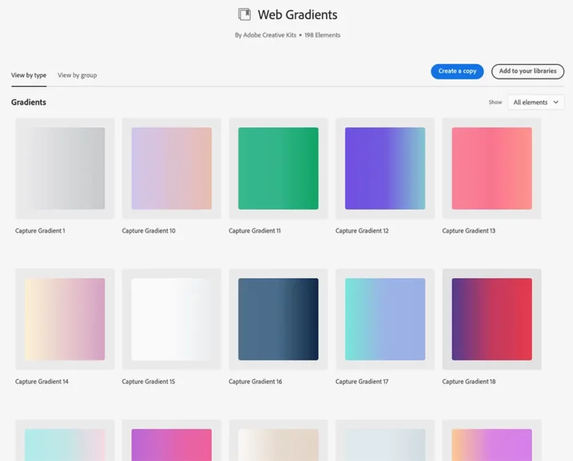 Web gradient free assets