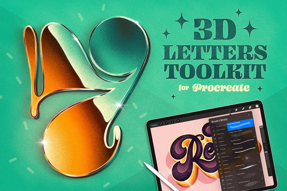 3D-Letters-Toolkit-for-Procreate cover