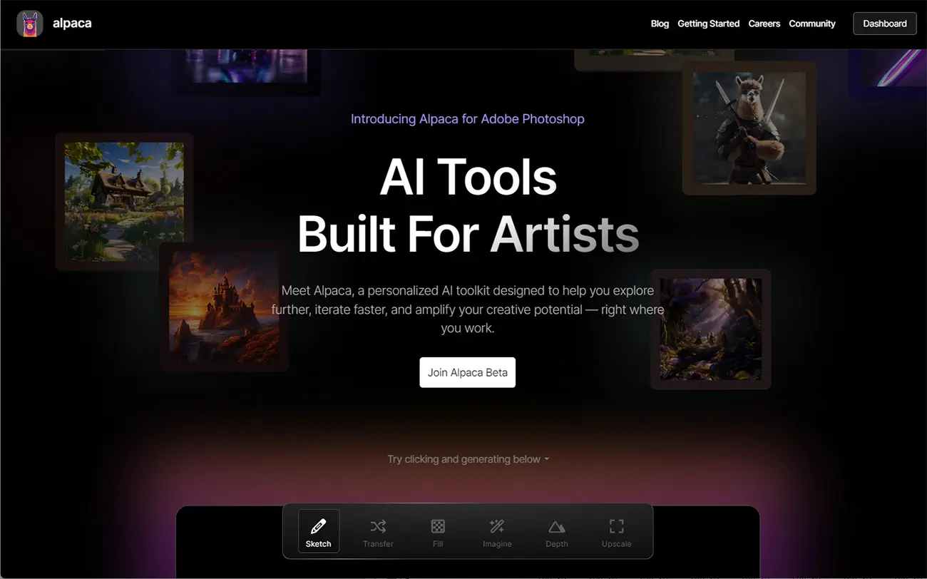 AI Tools Built for Aritists - alpaca