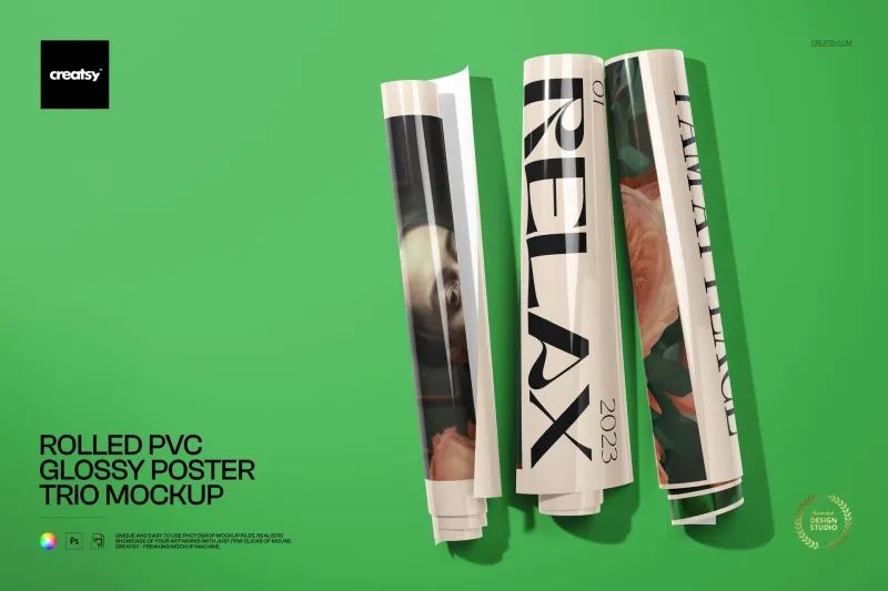 Free-Rolled-Glossy-PVC-Poster-Trio-Advertising-PSD-Mockup-698d66987366e.webp